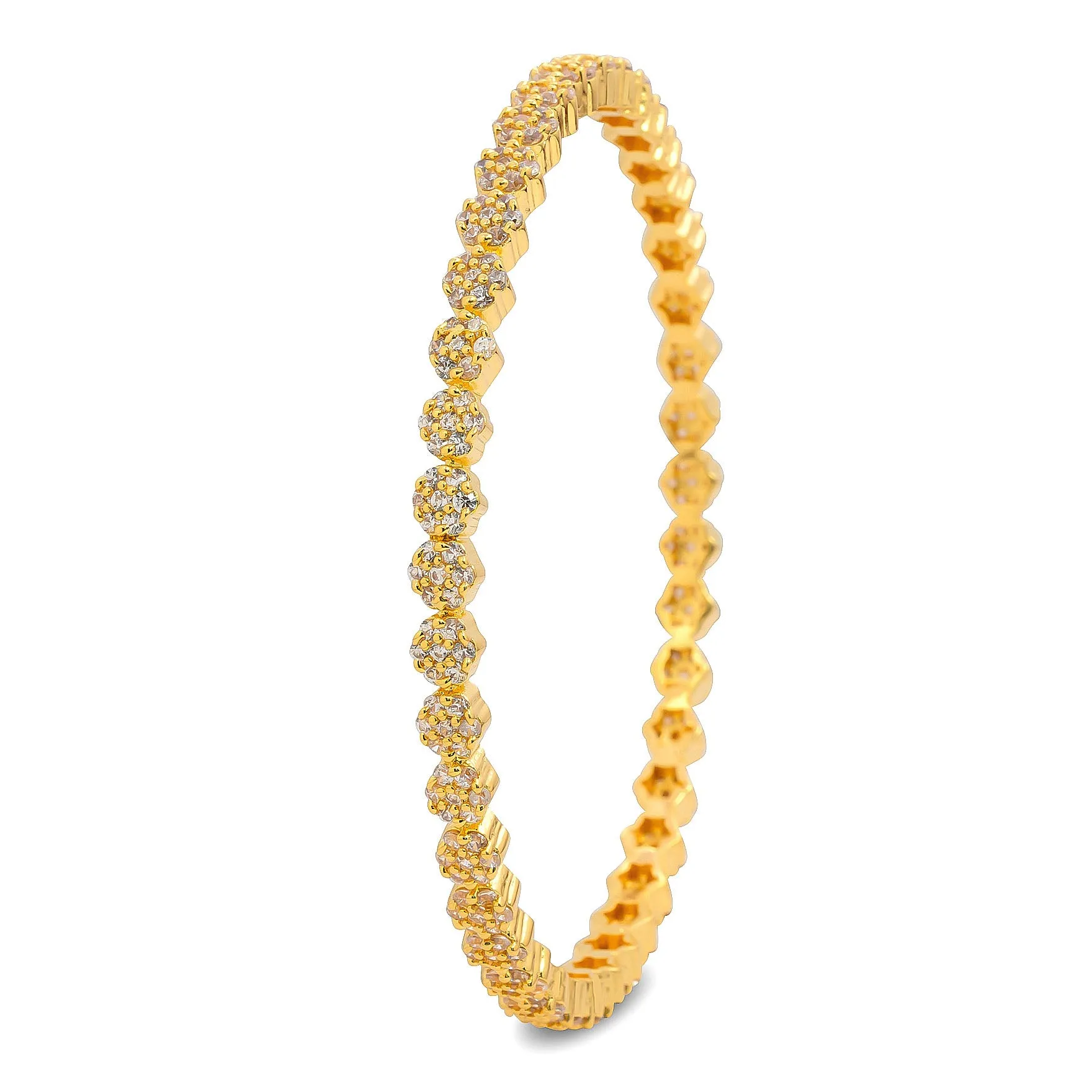 24ct Heavy Gold Plated Stone Bangle PSB16W-052