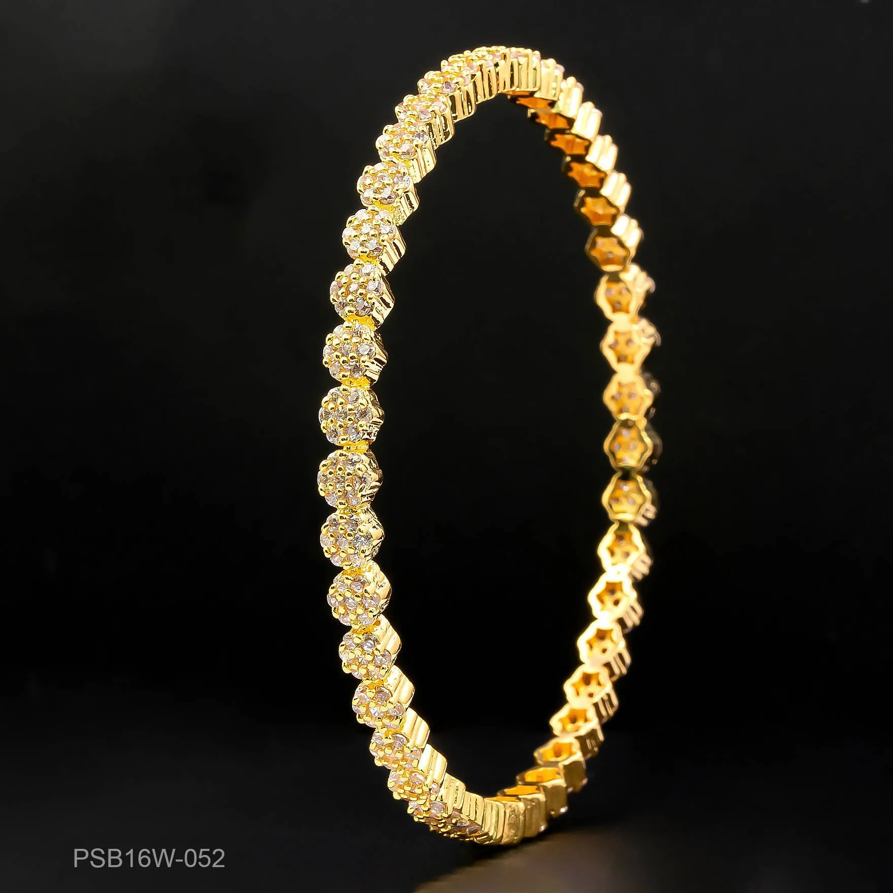 24ct Heavy Gold Plated Stone Bangle PSB16W-052