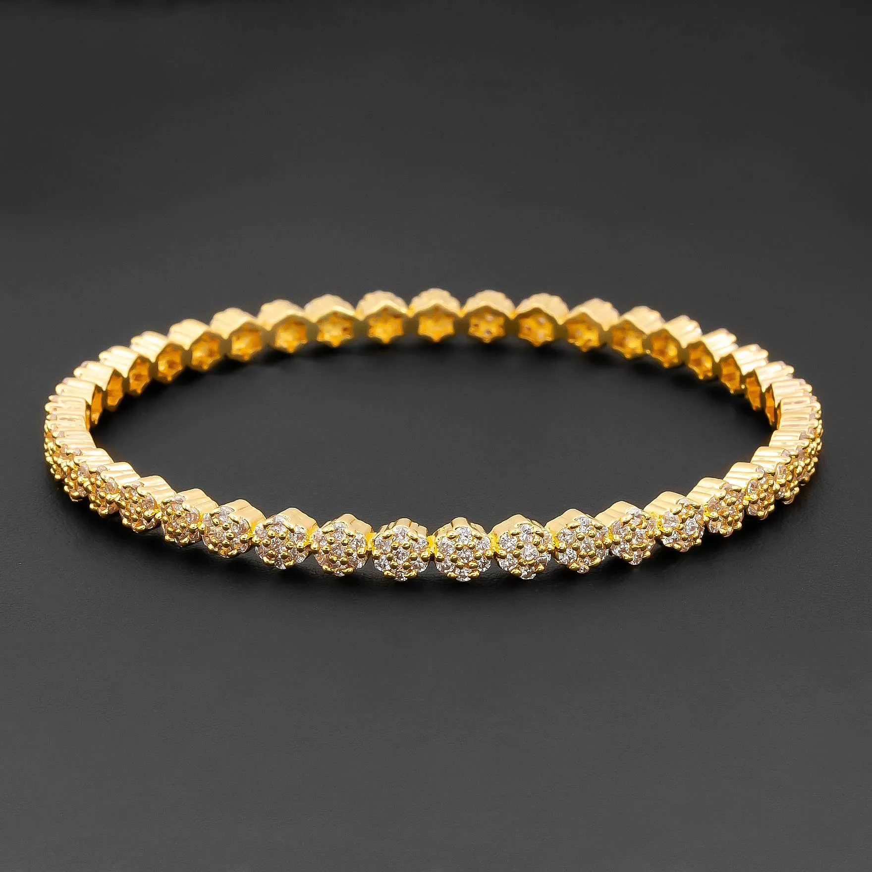 24ct Heavy Gold Plated Stone Bangle PSB16W-052