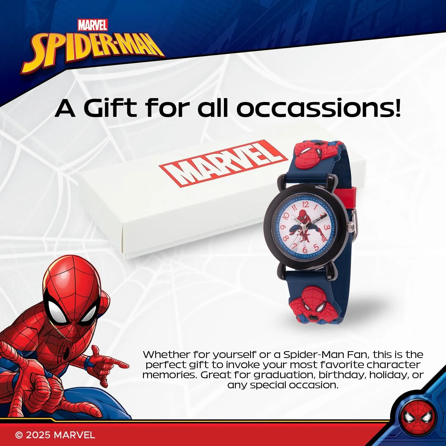 Accutime Kids Marvel Avengers Captain America Spiderman Guardians of The Galaxy Analog Quartz Superhero Time Teacher Watch for Boys, Girls, Toddlers with Hour Minute Markers to Learn How to Read Time