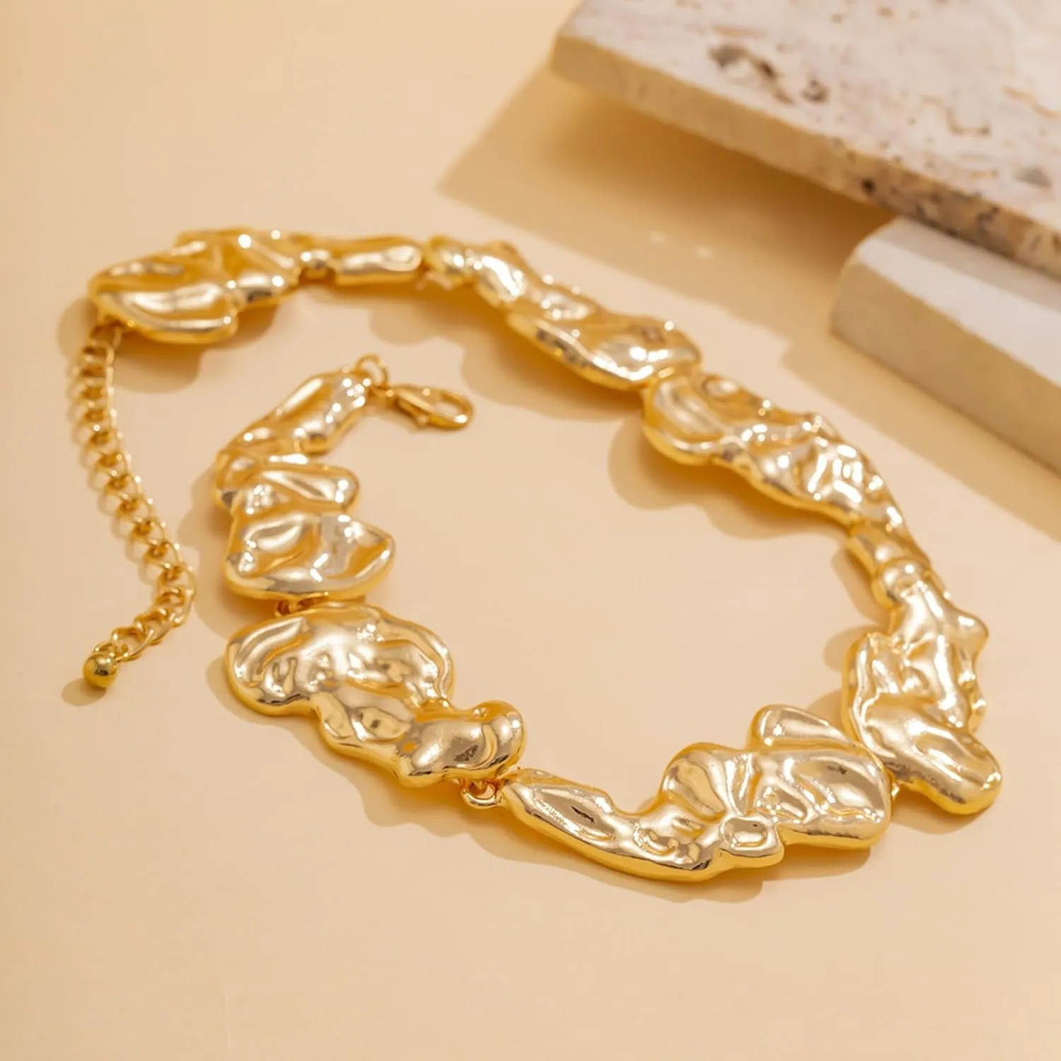 Aonklot Chunky Gold Necklace Statement Necklace for Women Gold Choker Necklace Cuban Link Necklace Snake Chain Trendy Necklace for Women 2025