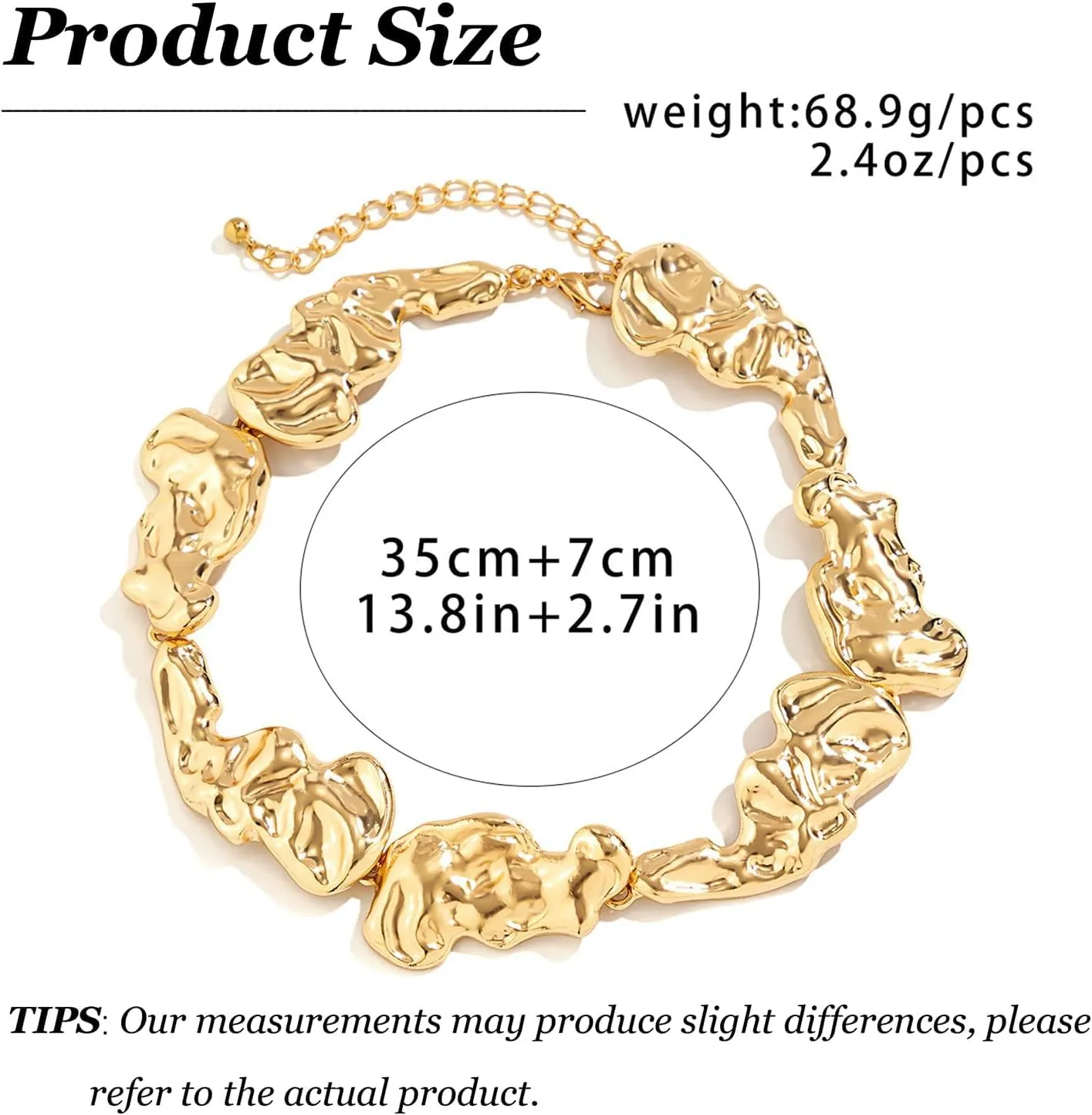 Aonklot Chunky Gold Necklace Statement Necklace for Women Gold Choker Necklace Cuban Link Necklace Snake Chain Trendy Necklace for Women 2025