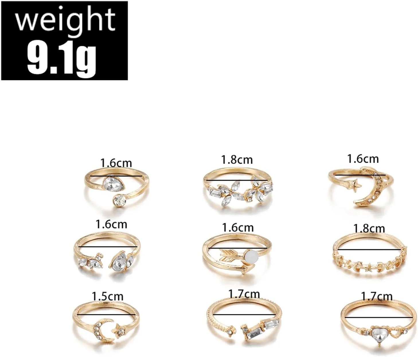Boho Gold Stackable Ring Sets for Teen Girls,Retro Rhinestone Snake Moon Star Finger Rings Set,Knuckle Rings Trendy Stuff for Women Gold Silver Rings Set