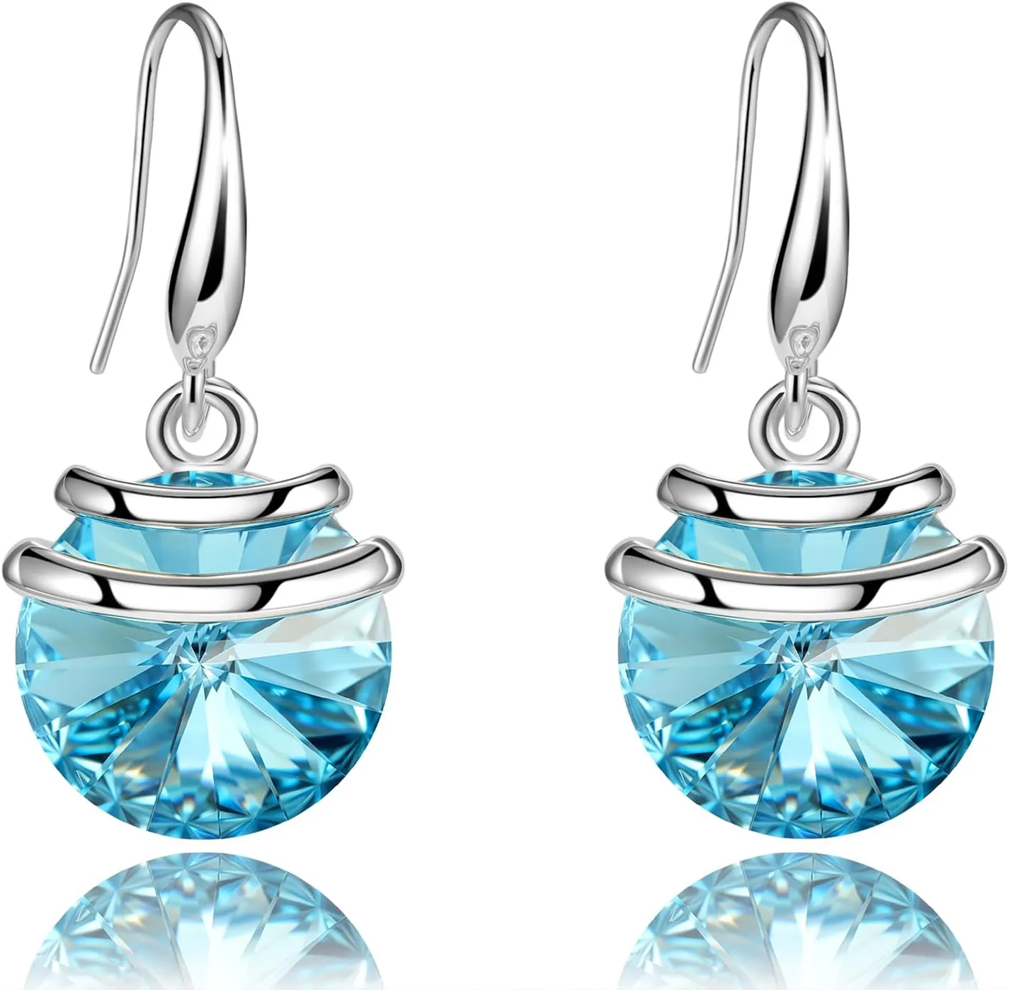 Crystal French Wire Dangle Drop Earrings