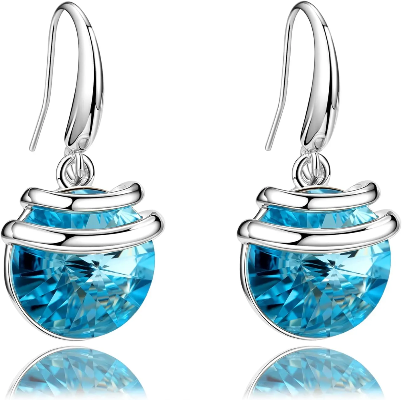 Crystal French Wire Dangle Drop Earrings