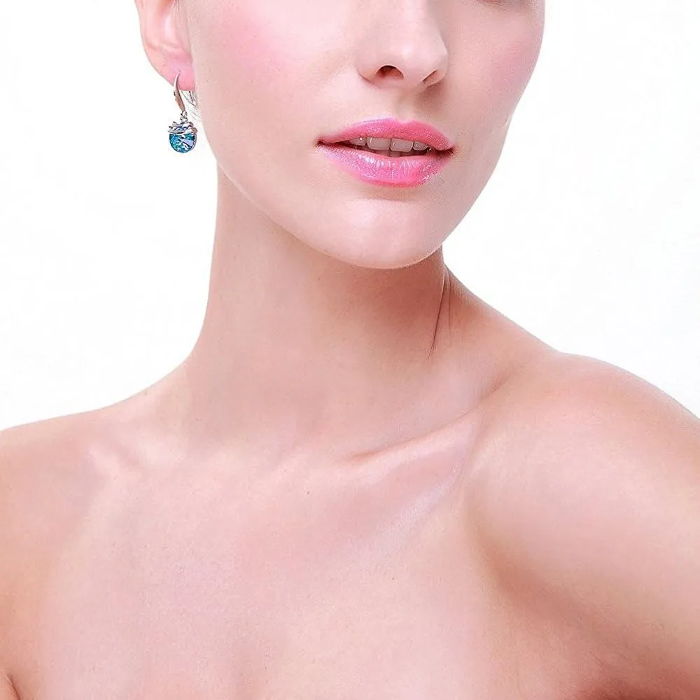Crystal French Wire Dangle Drop Earrings