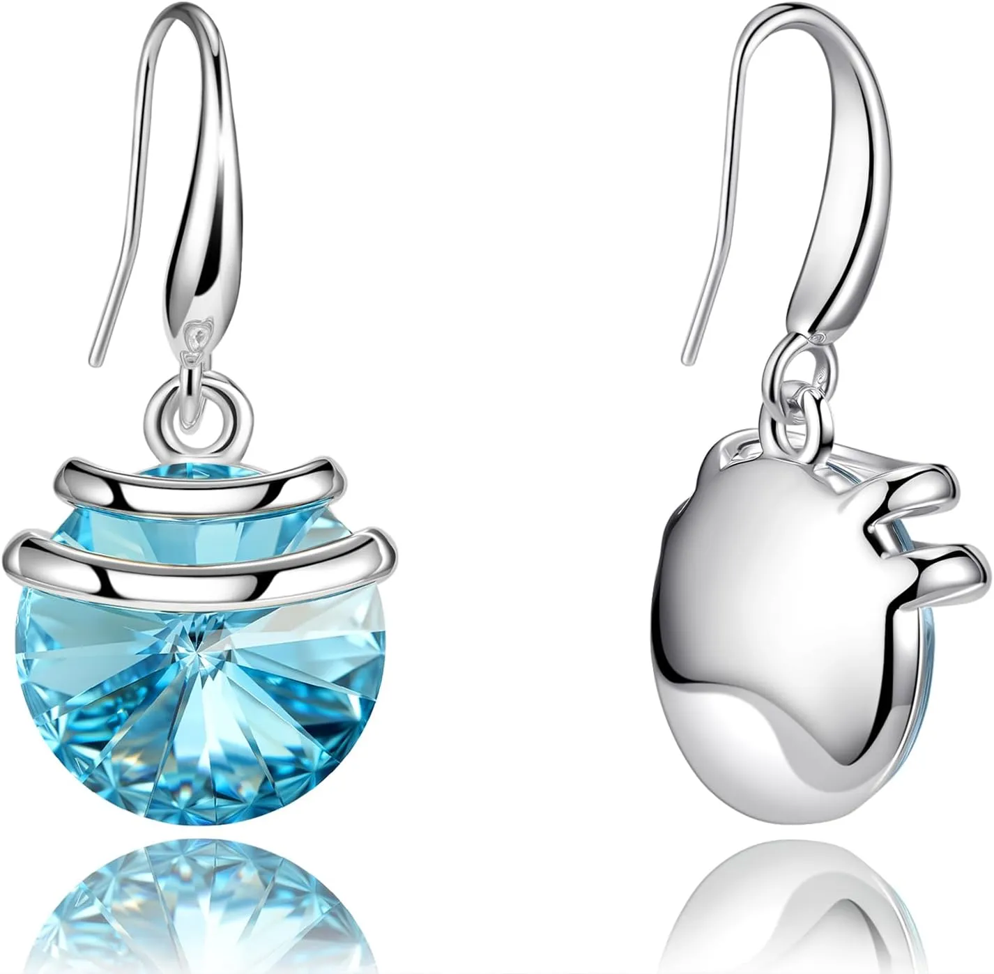 Crystal French Wire Dangle Drop Earrings