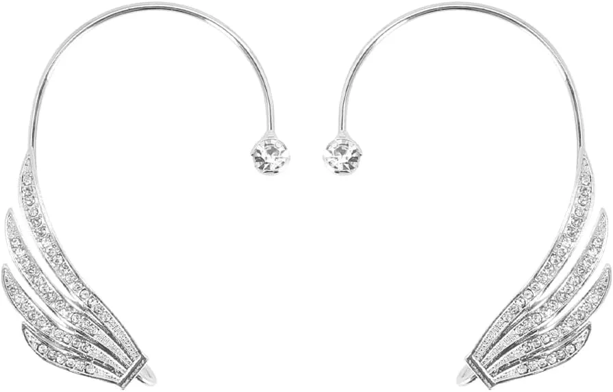 Ear Cuffs for Women, Non-piercing Ear Bone Clips Wrap Around Dangle Tassel Women's Pair Clip-On Earrings Hook Cuff Climber Wrap Around Earrings for Women