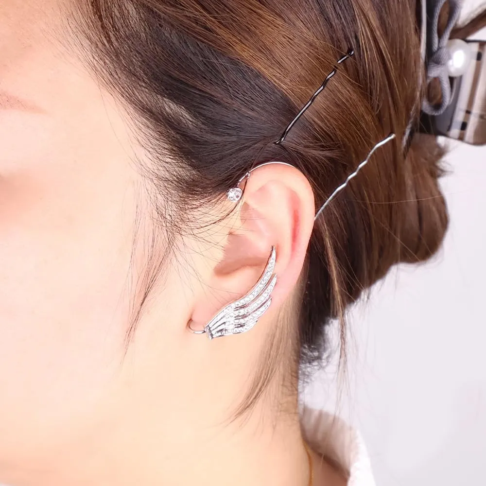 Ear Cuffs for Women, Non-piercing Ear Bone Clips Wrap Around Dangle Tassel Women's Pair Clip-On Earrings Hook Cuff Climber Wrap Around Earrings for Women