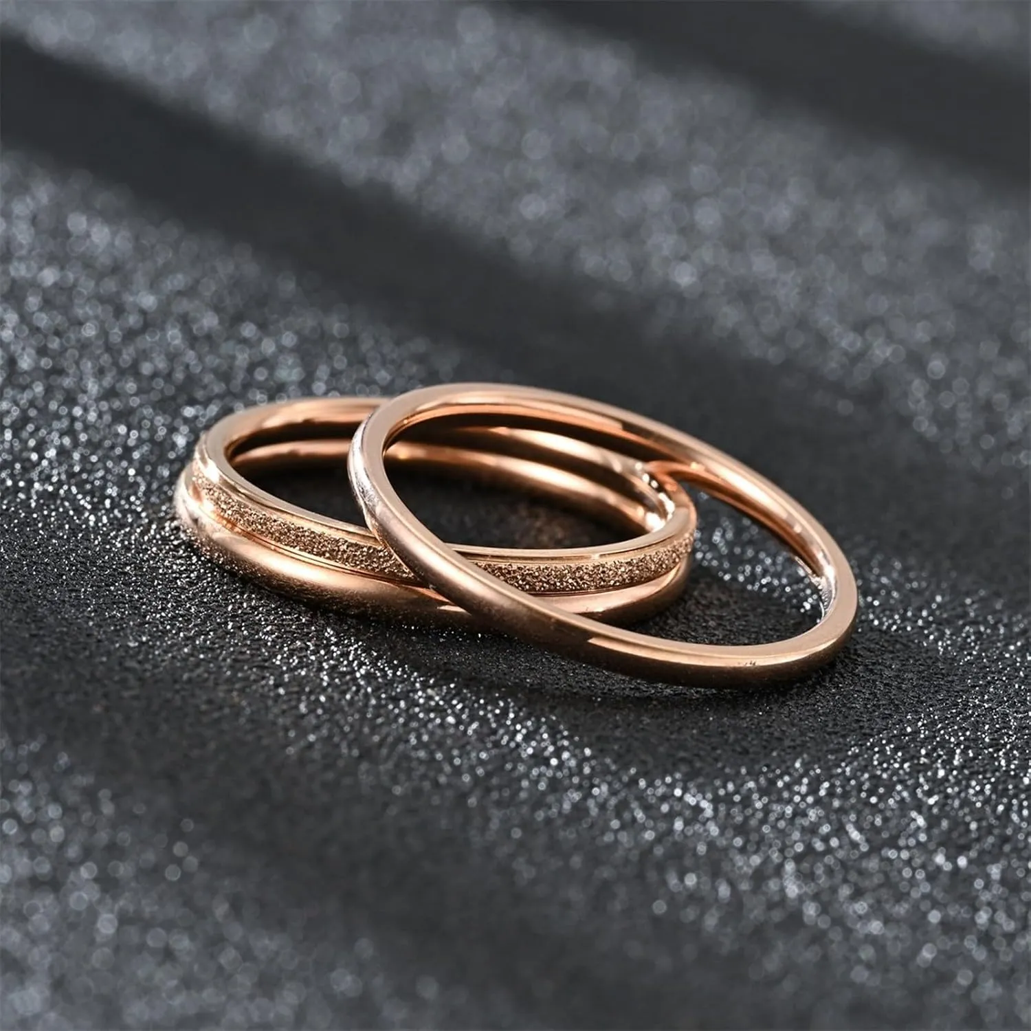 Engagement and Wedding Bands Sets for Women,Dainty Gold Plated Stacking Rings Pack Minimalist Anniversary Jewelry Accessory