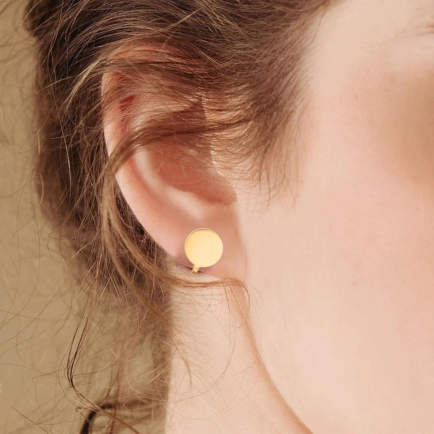 FLYUN 12MM Pressure Earrings for Keloids, Keloid Earrings Pressure Clip, Compression Earrings for Keloids, Clip On Earring, Ear Cuff, Stainless Steel Non-pierced Earrings