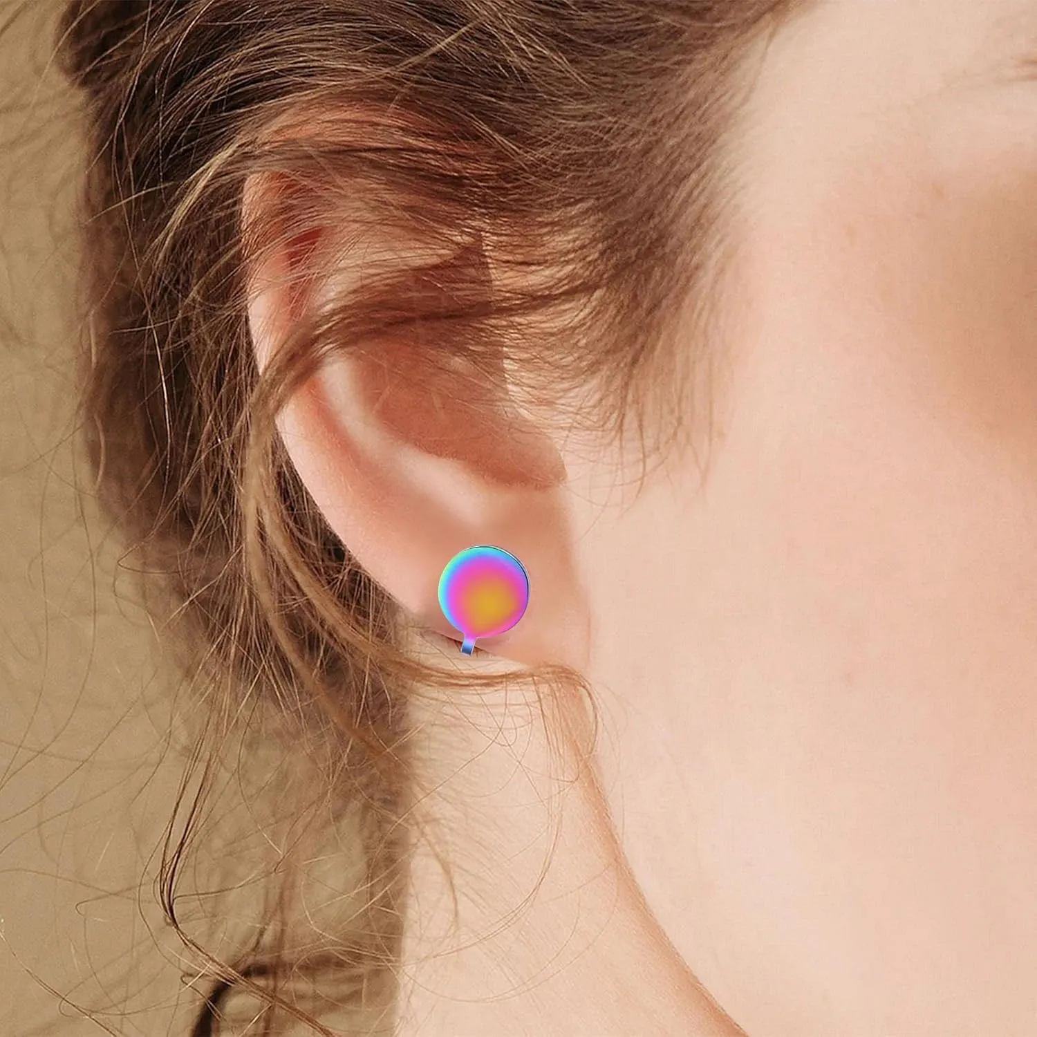 FLYUN 12MM Pressure Earrings for Keloids, Keloid Earrings Pressure Clip, Compression Earrings for Keloids, Clip On Earring, Ear Cuff, Stainless Steel Non-pierced Earrings