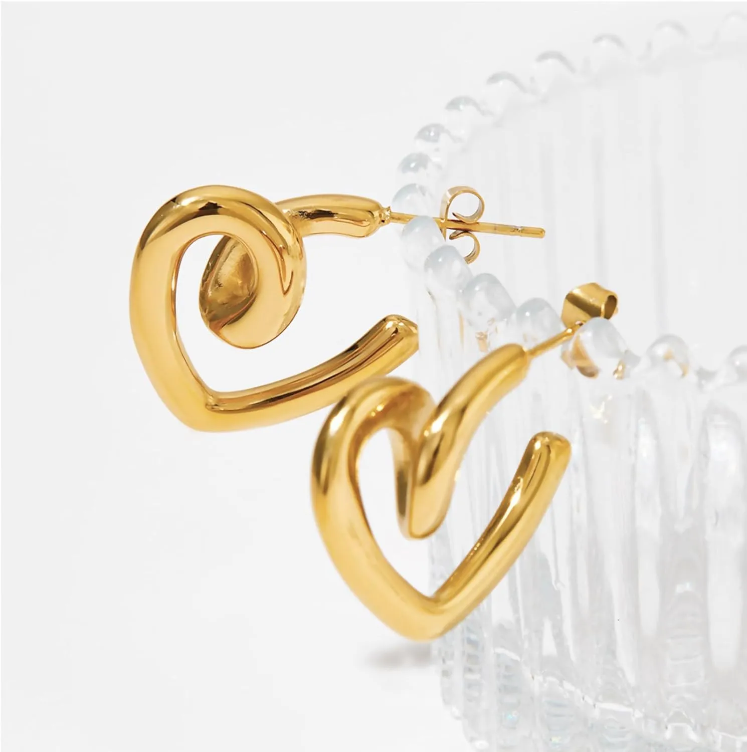 Gold Bow Heart Dangle Earrings For Women Silver Ribbon Bow Stud Earrings Heart Shaped Jewelry