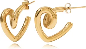 Gold Bow Heart Dangle Earrings For Women Silver Ribbon Bow Stud Earrings Heart Shaped Jewelry