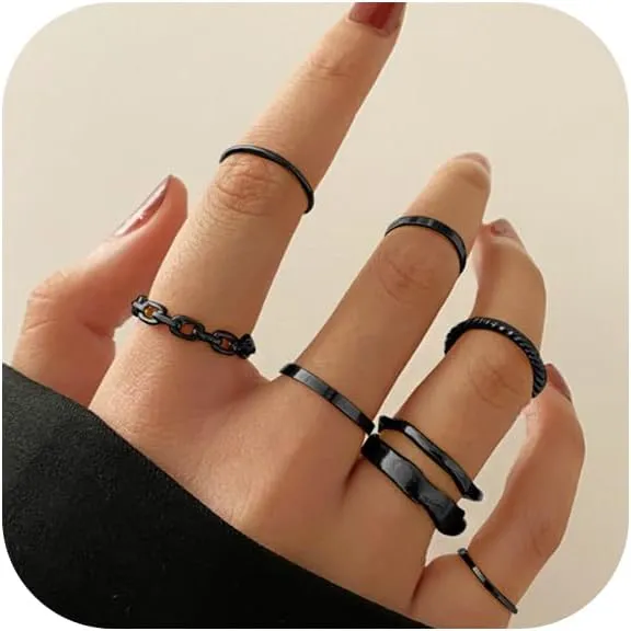 Gold Knuckle Rings Set for Women,Simple Smooth Finger Stackable Rings Set Vintage Joint Finger Rings Vintage Midi Rings Festival Jewelry