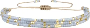 KELITCH Miyuki Multi Strand Bracelets Colorful Mix Gold Bead Bracelets Handmade Beach Bracelets for Women (Gray 40I)