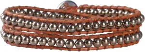KELITCH Natural Turquoise Gems Beads 2 Wrap Bracelets Browm Leather Adjustable Bracelets New Turquoise Bracelets for Womens