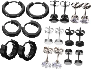 LIFKOME Earrings for Women 9 Pairs Set Large Hoop Earrings Cz Jewelry Minimalist Fashion