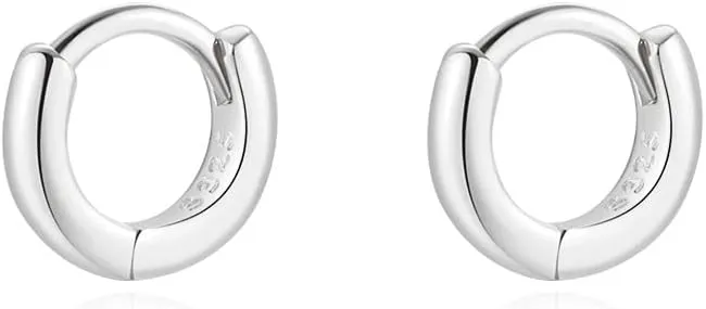 Mini Tiny Huggie Hoop Earrings Top Upper Ear Cartilage Forward Helix Cuff Plain Simple 925 Sterling Silver Gold 9mm 8mm 7mm 6mm 5mm Hoop Earrings