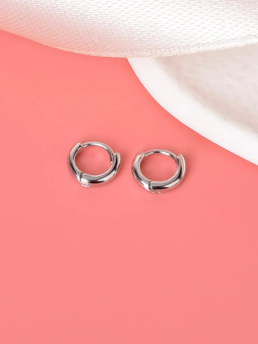 Mini Tiny Huggie Hoop Earrings Top Upper Ear Cartilage Forward Helix Cuff Plain Simple 925 Sterling Silver Gold 9mm 8mm 7mm 6mm 5mm Hoop Earrings