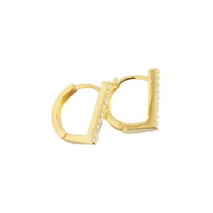New Fashion Earrings Jewelry 925 Sterling Silver Diamond Earrings Minimalist Round Shape Gold Plated Hoop Earrings Women (1 pair gold)