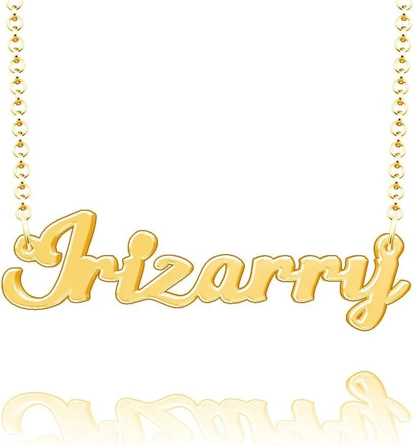 Personalized Last Name Necklace Custom Sterling Silver Irizarry Plate Customized Gift for Family