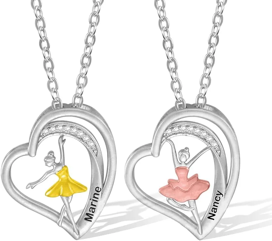 Personalized Name Ballet Necklace Ballet Dancer Necklace Custom Name Ballerina Necklace Dance Necklace Ballet Birthday Gift for Dancer Ballet Dance Pendant Ballerina Charm
