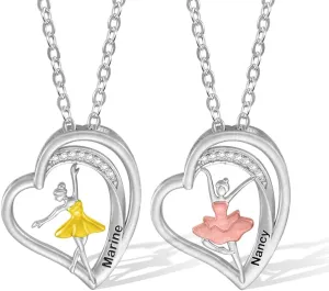 Personalized Name Ballet Necklace Ballet Dancer Necklace Custom Name Ballerina Necklace Dance Necklace Ballet Birthday Gift for Dancer Ballet Dance Pendant Ballerina Charm