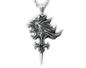 Stainless Steel Squall Gunblade Leonhart Griever Silver Necklace Pendant Fantasy RPG F F VIII Amulet Keychain Jewelry (Squall Stainless Steel)