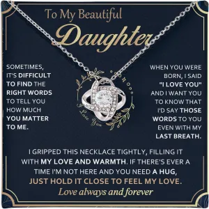 To My Daughter Necklace from Dad Mom - Daughter Gifts from Mother Father, Beautiful Necklace for Birthday, Graduation, Wedding Day, Mothers Day Gift for Adult Grown Daughters, Unique Presents Ideas