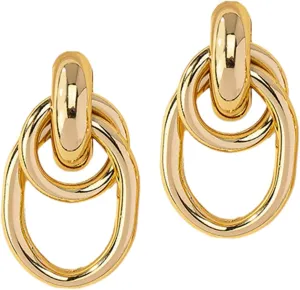 VALICLUD Minimalist Women's Jewelry Geometric Hoop Drop Earrings Fashion Alloy Comfortable Fit for Occasions Christmas Birthday Mother's Day