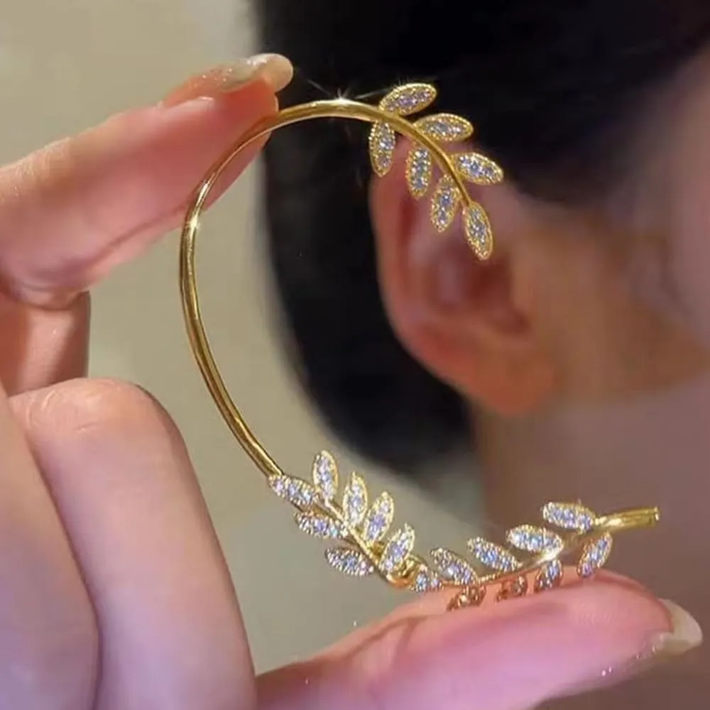 Vintage Ear Cuffs with Stud Earrings for Women, Ear Bone Clips Wrap Around Hook with Pierced Fixed Climber Clip On Earrings Stud for Women