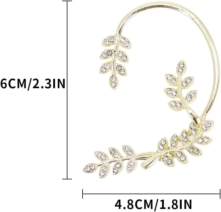 Vintage Ear Cuffs with Stud Earrings for Women, Ear Bone Clips Wrap Around Hook with Pierced Fixed Climber Clip On Earrings Stud for Women